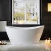 imageEmpava Bathtub 67quot Soaking Tub Acrylic Free Standing Tub with Center Drain and Overflow Contemporary Design Bathtub for Bathroom cUPC Certified Glossy WhiteContemporary