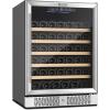 imageEmpava Chiller 15 inch Mini Double Fridge Built in or Freestanding Wine Cooler Stainless Steel Glass Door Quiet Operation Compressor Adjust Temperature 29 Bottles Dual Zone SilverWC03S