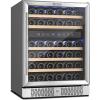 imageEmpava Cooler Refrigerator 160 Bottles Dual Zone Built in or Freestanding Compressor Wine Fridge Chiller in Stainless Steel 24 Inch46 Bottles Dual Zone