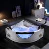 imageEmpava Corner Whirlpool Bathtub with Heater2 Person 59quot Jetted Tub with LightSpa Hydromassage with ChromatherapyAcrylicWhite ETL Certified59 Inch