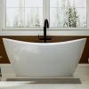 imageEmpava Freestanding Bathtub 59 Inch Soaking Tub Luxury Acrylic Streamline Stand Alone Shower Tub for Adults with Overflow and Drain Easy Installation White59 Inch