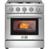 imageEmpava Gas Range 43 Cu Ft Convection Oven with Touch Timer 5 Deep Recessed Burners Cooktop Heavy Duty Continuous Grates in Stainless Steel Freestanding ampamp Slidein Stove36 InchProstyle