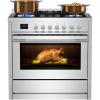 imageEmpava Gas Range 43 Cu Ft Convection Oven with Touch Timer 5 Deep Recessed Burners Cooktop Heavy Duty Continuous Grates in Stainless Steel Freestanding ampamp Slidein Stove36 Inch36GR12