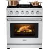 imageEmpava Gas RangeTrue Convection Oven 455 Cu Ft 5 Deep Recessed Burners Cooktop Heavy Duty Continuous Grates in Stainless Steel with Storage Drawer Freestanding ampamp Slidein30 InchGR10