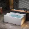 imageEmpava PRO Series Whirlpool Tub 71quot x 51quot Jetted Bathtub for 2 Person Hydro Massage ampamp Chromatherapy 3 Side Apron Acrylic Spa Tub with Waterfall Faucet Dual Drain 3430W ETL Certified