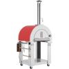 imageEmpava Pizza Oven with Wheels and Side Panel for Outdoor Kitchen Wood Fired for Grill ampamp Outside Camping Backyard Party in Stainless SteelFreestanding46 Inch SilverSilverItalian Red