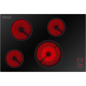 imageEmpava 12 Inch Builtin Electric Cooktop with 2 Burners Touch Control Individual Timers Stop ampamp Go Child Lock Flush Mount Design ETL Certified 1200W ampamp 1800W Zones Hard WiredNo Plug30 4 Burners