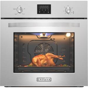 imageEmpava 30quot Electric Single Wall Built Oven 10 Cooking Functions with LED Digital Display Convection Fan Touch Control in Stainless Steel EMPV30WO04 30IN Grey24WO09