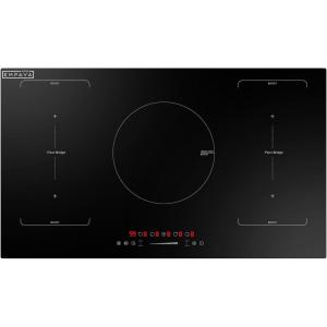 imageEmpava 36 Inch Electric Induction Cooktop 5 Burners Flat Glass Top Stove with Bridge Function Timer Pause Child Lock Booster Slider Level Control Shutdown Auto Pan Detection Black36 Inch