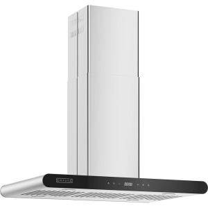 imageEmpava 36 Inch Island Range Vent Hood CeilingMount Convertible DuctedDuctless 3Speed Touch Control Timer Stainless Steel Baffle 4 LED Lights Charcoal Filters Sold SeparatelyIsland Ceiling Mount