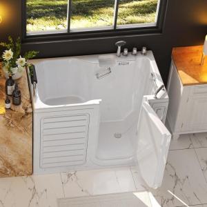 imageEmpava 54quot x 30 Walk In Tub for SeniorsRight Drain Walkin Bathtub with ShowerStep in Tub with 2 Safety HandrailsWalkin Bathtub with 1925quot Wide Door for Elderly845 GallonsAcrylic