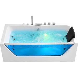 imageEmpava 67quot x 30quot Whirlpool Bathtub with Light750W Acrylic Jetted TubHydro massage with Chromatherapy11 Jets3Side Apron67 GallonsETL Certified67JT408