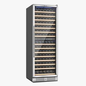imageEmpava Cooler Refrigerator 160 Bottles Dual Zone Built in or Freestanding Compressor Wine Fridge Chiller in Stainless Steel 24 Inch160 Bottles Dual Zone