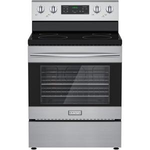 imageEmpava Electric Range Radiant Ceramic Cooktop with 48 Cu Ft Oven 4 Cooking Elements Steam Cleaning Freestanding ampamp Slidein Stove in Stainless Steel30 Inch 240VPower Cord Not Included