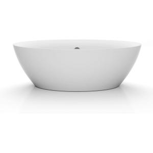imageEmpava Freestanding Bathtub71 Inch Soaking Tub Luxury Acrylic Stand Alone Tub deep bathtub for Adult with Custom Contemporary DesignChrome Drain and Overflow cUPC certified White71 Inch