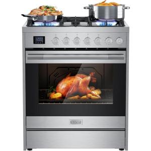 imageEmpava Gas Range 43 Cu Ft Convection Oven with Touch Timer 5 Deep Recessed Burners Cooktop Heavy Duty Continuous Grates in Stainless Steel Freestanding ampamp Slidein Stove36 Inch30GR06