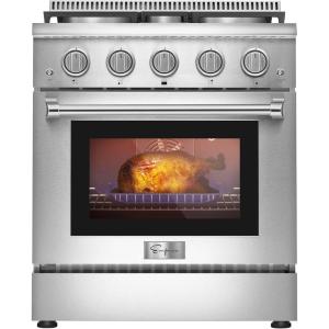 imageEmpava Gas Range 43 Cu Ft Convection Oven with Touch Timer 5 Deep Recessed Burners Cooktop Heavy Duty Continuous Grates in Stainless Steel Freestanding ampamp Slidein Stove36 InchProstyle