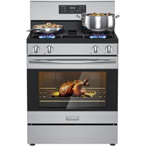 imageEmpava Gas Range 48 CuFt Oven with Touch Timer4 Deep Recessed Burners CooktopStainless Steel with Storage Drawer Freestanding ampamp Slidein Stove30 Inch
