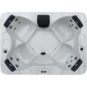 imageEmpava Luxury Outdoor Hot Tub 4 Person Whirlpool Outdoor Spa Tub Freestanding Bathtub 83IN 16 Jets Massage Rectangle Relaxing Home Garden Hot Tub Spa with LED Lights ampamp Cover Black