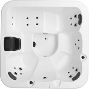 imageEmpava Luxury Outdoor Hot Tub 5 Person Whirlpool Outdoor Spa Tub Freestanding Bathtub 75IN 25 Jets Massage Square Relaxing Home Garden Hot Tub Spa with LED Lights ampamp Cover Black