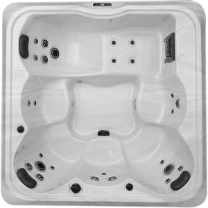 imageEmpava Luxury Outdoor Hot Tub 6 Person Whirlpool Outdoor Spa Tub Freestanding Bathtub 79IN 26 Jets Massage Square Relaxing Home Garden Hot Tub Spa with LED Lights ampamp Cover Black