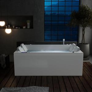 imageEmpava PRO Series Whirlpool Tub with Dedicated Milk Bath ampamp 65 Jets  Luxury Spa Acrylic Soaking Tub with Ozone Sanitization Chromatherapy ampamp Wireless Music System Removable Panel 71quot Bathtub WhiteJT801
