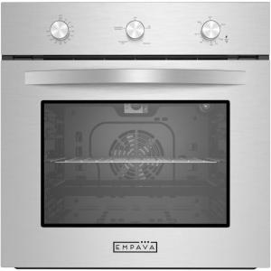 imageEmpava Single Liquid Propane Gas Wall Oven 24 in 23 cu Ft Bake Broil Rotisserie Functions with Mechanical Controls and Builtin Timer and Convection Fan in Stainless SteelOven