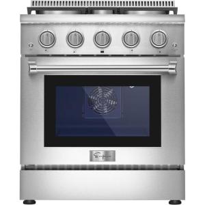 imageEmpava Slidein ampamp Freestanding Gas Range Stove455 Cu Ft Convection Oven Capacity with Mechanical Knobs ControlHeavy Duty Cast Iron Grates 5 Sealed Burners Cooktop Stainless Steel30 InchGR03