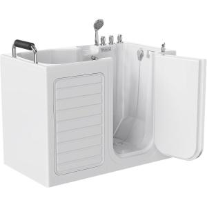 imageEmpava WalkIn Tub Japanese Soaking Bath Right Outward Door Low Threshold SlipResistant Builtin Seat Fast Drain Handrails Easy Access for Seniors ampamp MobilityImpaired54quot
