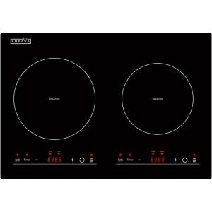 imageEmpava 30 Inch Builtin Induction Cooktop 4 BurnerElectric Stove with BridgeSYNC Auto RapidHeat 3 Preset Modes Pan Sensor Hardwired 208240V 40A Black Vitro Ceramic Glass205 Inch