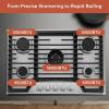 imageEmpava 30quot Recessed Gas Stove Cooktop with 5 Italy SABAF Sealed Burner NGLPG Convertible in Stainless Steel 30 inches