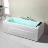 imageEmpava 67 in Acrylic Whirlpool Bathtub Rectangular Alcove Waterfall Hydromassage WaterAir Jets Soaking SPA Chromatherapy Single Ended Tub