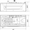 imageEmpava 67 in Acrylic Whirlpool Bathtub Rectangular Alcove Waterfall Hydromassage WaterAir Jets Soaking SPA Chromatherapy Single Ended Tub
