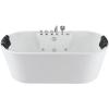 imageEmpava 67quot Freestanding Whirlpool Bathtub Oval with 8 Hydromassage Water Jets Luxury Acrylic Massage SPA Soaking Bath Tub in White Double Ended