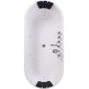 imageEmpava 67quot Freestanding Whirlpool Bathtub Oval with 8 Hydromassage Water Jets Luxury Acrylic Massage SPA Soaking Bath Tub in White Double Ended