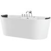 imageEmpava 67quot Freestanding Whirlpool Bathtub Oval with 8 Hydromassage Water Jets Luxury Acrylic Massage SPA Soaking Bath Tub in White Double Ended