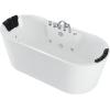 imageEmpava 67quot Freestanding Whirlpool Bathtub Oval with 8 Hydromassage Water Jets Luxury Acrylic Massage SPA Soaking Bath Tub in White Double Ended