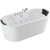 imageEmpava 67quot Freestanding Whirlpool Bathtub Oval with 8 Hydromassage Water Jets Luxury Acrylic Massage SPA Soaking Bath Tub in White Double Ended