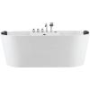 imageEmpava 67quot Freestanding Whirlpool Bathtub Oval with 8 Hydromassage Water Jets Luxury Acrylic Massage SPA Soaking Bath Tub in White Double Ended