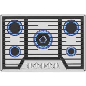 imageEmpava 30 in Built Cooktop in Stainless Steel with 5 Gas Stove Including A 18000 BTU Power Burner 30IN Silver