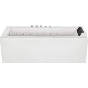 imageEmpava 67 in Acrylic Whirlpool Bathtub Rectangular Alcove Waterfall Hydromassage WaterAir Jets Soaking SPA Chromatherapy Single Ended Tub