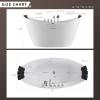 image67 in Acrylic Freestanding Bath Tub Hydromassage Gracefully Oval Shaped 8 Water Jets Soaking SPA DoubleEnded Massage Bathtubs with 2 Black Pillows  White