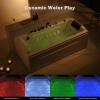 imageEmpava Acrylic Whirlpool Bathtub 71Inch Jetted Bathtub with Healing Chromotherapy Heated Soaking Tub with LED Control Panel Comforting Hydro Massage Tub with Waterfall Joy Black Pillow71JT351BK