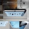 imageEmpava Acrylic Whirlpool Bathtub 71Inch Jetted Bathtub with Heater 10 Jets Hydromassage with Chromatherapy 3Side Apron with LED Control Panel Waterfall Black Hardware and Nozzles71JT408BK