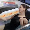 imageEmpava Acrylic Whirlpool Bathtub 71Inch Jetted Bathtub with Heater 10 Jets Hydromassage with Chromatherapy 3Side Apron with LED Control Panel Waterfall Black Hardware and Nozzles71JT408BN