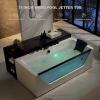 imageEmpava Acrylic Whirlpool Bathtub 71Inch Jetted Bathtub with Heater 10 Jets Hydromassage with Chromatherapy 3Side Apron with LED Control Panel Waterfall Black Hardware and Nozzles71JT408BK