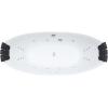 imageEmpava Update Acrylic Whirlpool Bathtub 67Inch Freestanding Boat Shaped Jetted Bathtub with Healing Chromotherapy 18 Hydromassage Jet DoubleEnded Massage Bathtub with Two Black Pillows No faucet