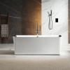 imageEmpava Update Acrylic Whirlpool Bathtub 67Inch Freestanding Rectangular Jetted Bathtub with Healing Chromotherapy 18 Hydromassage Jet DoubleEnded Bathtub with Black Pillows and Nozzles No Faucet