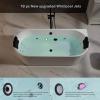 imageEmpava Update Acrylic Whirlpool Bathtub 71Inch Freestanding Gracefully Oval Shaped Jetted Bathtub with Healing Chromotherapy 18 Hydromassage Jets SingleEnded Bathtubs Black Nozzles No faucet
