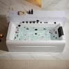 imageEmpava Acrylic Whirlpool Bathtub 71Inch Jetted Bathtub with Healing Chromotherapy Heated Soaking Tub with LED Control Panel Comforting Hydro Massage Tub with Waterfall Joy Black Pillow71JT351BK